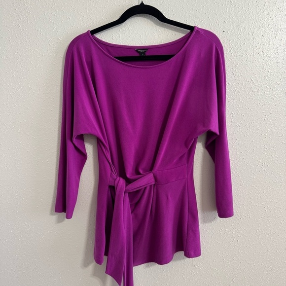 Ann Taylor Tops - Ann Taylor Fuchsia Tie-Waist Top Women’s Small